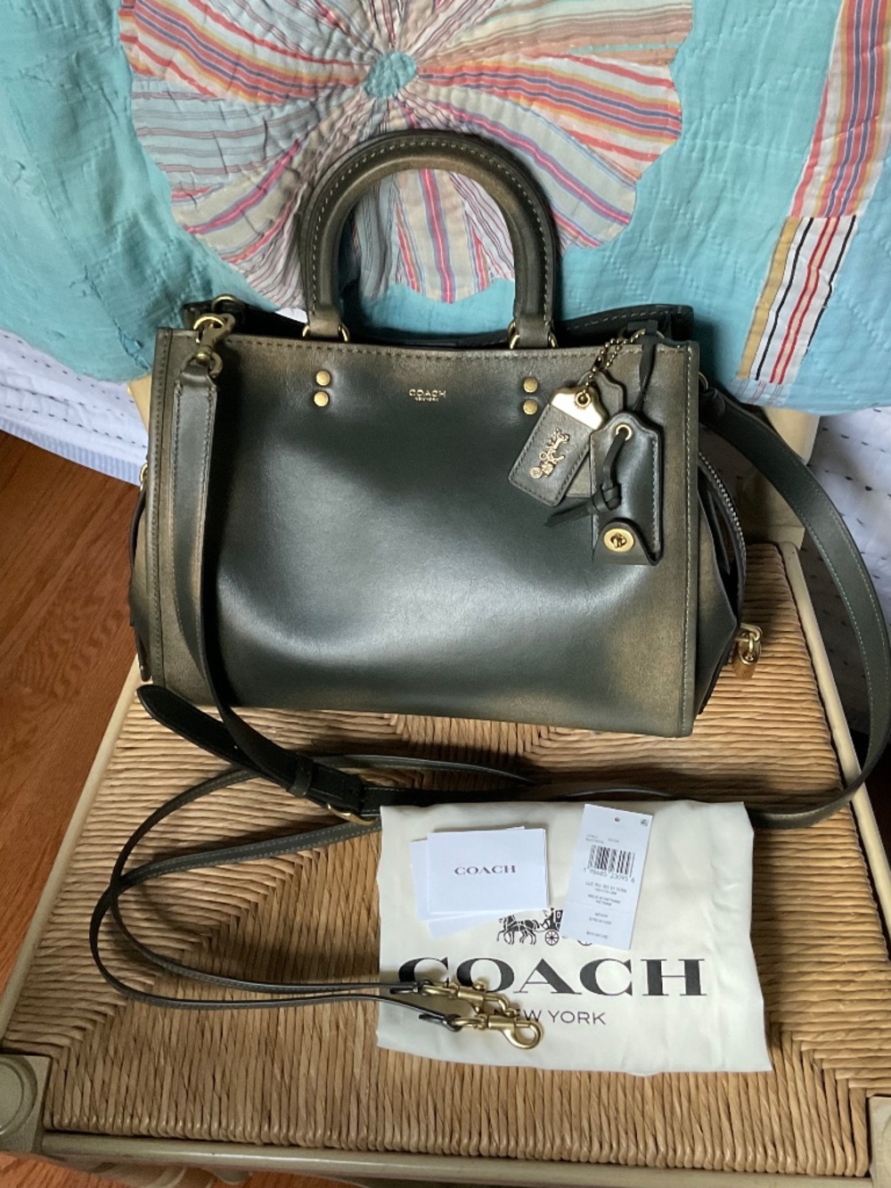 Coach Rogue 31 Loved Leather Green
